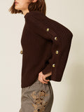 Twin Set Pullover Donna 262TP3170 Darkness Brown - Marrone