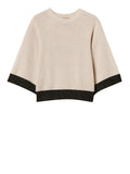 Twin Set Maglia Donna 262TP3511 Parchment Oro/nero Oro - Avorio