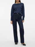 Vero Moda Pullover Vmdoffy Donna 10201022 Navy Blazer W. Black Melange - Blu