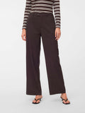 Vero Moda Pantalone Straight Vmtexas Donna 10334103 Chocolate Torte Melange - Marrone