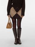 Vero Moda Gonna Mini Donna 10350490 Chocolate Torte W. Silver Mink - Beige