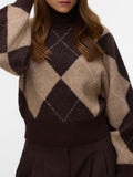 Vero Moda Pullover Donna 10350491 Chocolate Torte W. Silver Mink - Beige