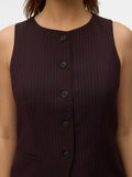 Vero Moda Gilet Donna 10350685 Chocolate Torte Pinstripe And - Marrone