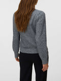 Vero Moda Cardigan Donna 10352861 Asphalt W. Silver Lurex And pe - Grigio