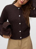 Vero Moda Cardigan Donna 10352881 Chocolate Torte W. Jewel Butto - Marrone