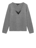 Vero Moda Pullover Donna 10352890 Medium Grey Melange W. Black L - Grigio