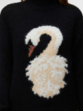 Vero Moda Pullover Donna 10355865 Black W. Snow White+oatmeal+bu - Nero