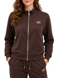 Yes Zee Felpa Zip Donna F009NR00 Moro - Marrone