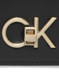 Borsa a Tracolla Calvin Klein Double Gusette da Donna - Nero