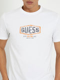 T-shirt Guess Box Crack Logo da Uomo - Bianco