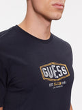 T-shirt Guess Box Crack Logo da Uomo - Blu