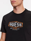 T-shirt Guess Box Crack Logo da Uomo - Nero